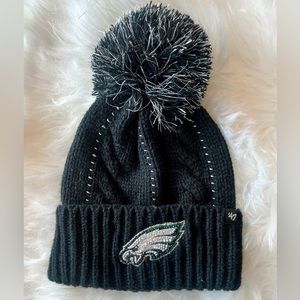 Bling Philadelphia Eagles Women Black Beanie | Swarovski style crystal NFL hat